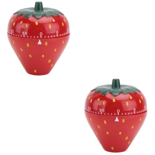 JECOMPRIS 2 Stck. Fruchtförmiger Mechanischer Küchentimer Erdbeerform Dekorativer Countdown Timer für Haushalt und Küche für Backen Kochen und Zeitmanagement ohne Batterien JECOMPRIS 2 Stck. Fruchtförmiger Mechanischer Küchentimer Erdbeerform Dekorativer Countdown Timer für Haushalt und Küche für Backen Kochen und Zeitmanagement ohne Batterien von JECOMPRIS