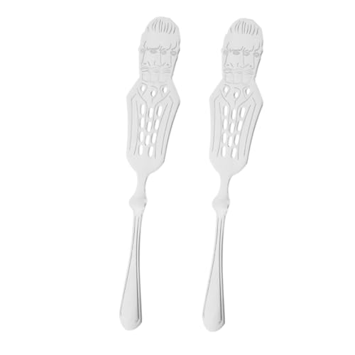 JECOMPRIS 2 Stück Absinthlöffel Praktischer Multi Funktionslöffel für Cocktailfilterung Eiswürfel und Bitterfiltration Stilvolles Barzubehör Hochwertige Verarbeitung von JECOMPRIS