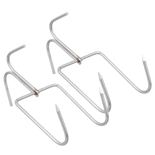 JECOMPRIS 2 Stück Edelstahl Doppel Fleischhaken Scharfes Design Fleischaufhänger für Metzger Bbq Küche und Jagd Rostfrei Vielseitig Einsetzbar zum Aufhängen und Verarbeiten von Fleisch und von JECOMPRIS