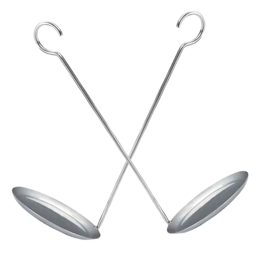 JECOMPRIS 2 Stück Edelstahl Ölpfannenspatel Teilig mit Ergonomischem Metallgriff Hitzebeständig Leicht und Langlebig für Zuhause und Gastronomie Praktisches Küchenutensil zum Braten und von JECOMPRIS