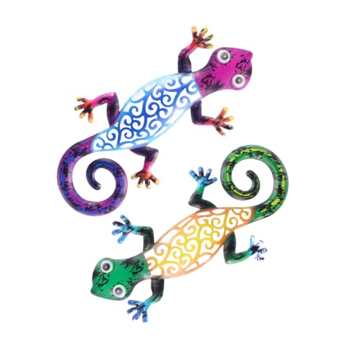 JECOMPRIS 2 Stück Gecko Tischdekoration Teiliges Handgefertigte Rostfreie Metallkunst mit Feiner Oberflächenbehandlung Bunte Wohnzimmer Deko für Innenräume Wie Küche Bar Restaurant Schrank JECOMPRIS 2 Stück Gecko Tischdekoration Teiliges Handgefertigte Rostfreie Metallkunst mit Feiner Oberflächenbehandlung Bunte Wohnzimmer Deko für Innenräume Wie Küche Bar Restaurant Schrank von JECOMPRIS