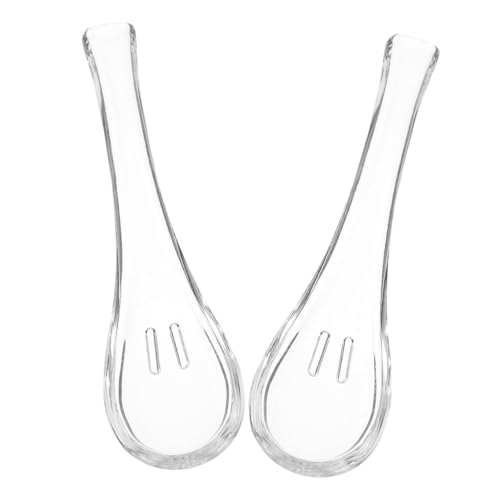 JECOMPRIS 2 Stück Glaslöffel Transparent Ergonomisch Rutschfest Vielseitig Einsetzbar Für Suppe Dessert Restaurant Haushalt JECOMPRIS 2 Stück Glaslöffel Transparent Ergonomisch Rutschfest Vielseitig Einsetzbar Für Suppe Dessert Restaurant Haushalt von JECOMPRIS