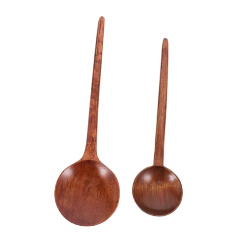 JECOMPRIS 2 Stück Holzlöffel Japanische Löffel mit Langem Griff für Reis Suppe und Porridge Multifunktionale Kochutensilien aus Holz für Heimische Küche JECOMPRIS 2 Stück Holzlöffel Japanische Löffel mit Langem Griff für Reis Suppe und Porridge Multifunktionale Kochutensilien aus Holz für Heimische Küche von JECOMPRIS