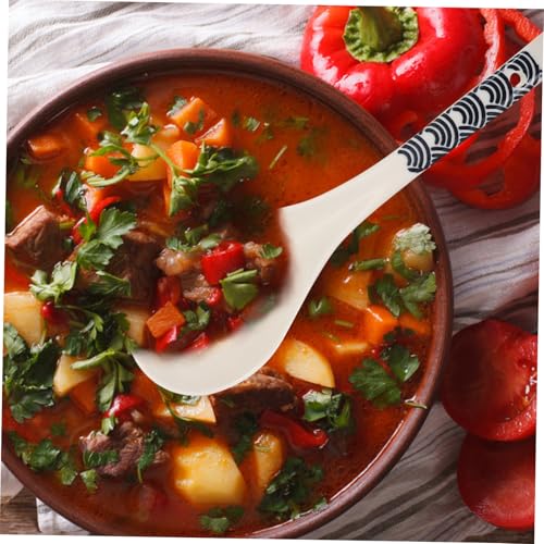 JECOMPRIS 2 Stück Keramik Suppenlöffel mit Langem Griff Große Chinesische Löffel für Suppe und Brei Hitzebeständig Spülmaschinenfest Kratzfest für Küche und Haushalt JECOMPRIS 2 Stück Keramik Suppenlöffel mit Langem Griff Große Chinesische Löffel für Suppe und Brei Hitzebeständig Spülmaschinenfest Kratzfest für Küche und Haushalt von JECOMPRIS
