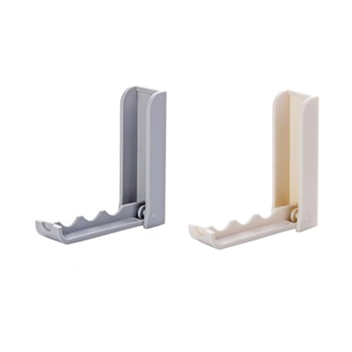 JECOMPRIS 2 Stück Klappbare Klebehaken Faltbare Tür und Wandhaken für Jacken Handtücher Hüte Taschen Selbstklebend ohne Bohren Modernes Design Beige von JECOMPRIS