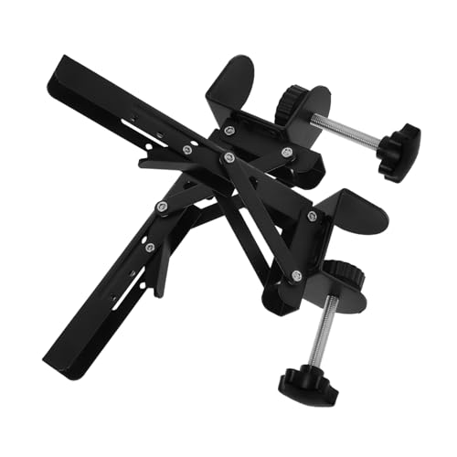 JECOMPRIS 2 Stück Klemm-schreibtischregal Klemm-tischverlängerungsregal Tischklemme Regalverlängerungsklemme Ausziehbarer Schreibtisch Lapboard Black Rostfreier Stahl von JECOMPRIS