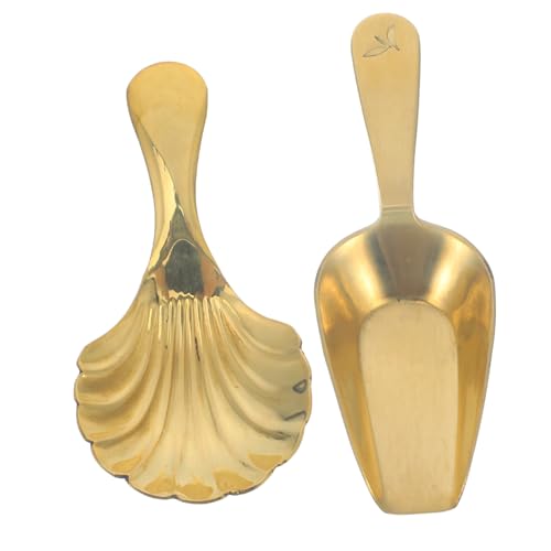 JECOMPRIS 2 Stück Messing Teelöffel Mini Teelöffel für Tee Kaffee Dessert und mit Ergonomischem Griff für Kleine Utensilien von JECOMPRIS