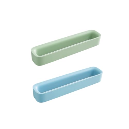 JECOMPRIS 2 Stück Punch Wandmontiertes Slipper Regal Selbstklebend Platzsparender Hausschuh Organizer in Grün und Blau Einfache Montage ohne Bohren für Bad und Flur von JECOMPRIS