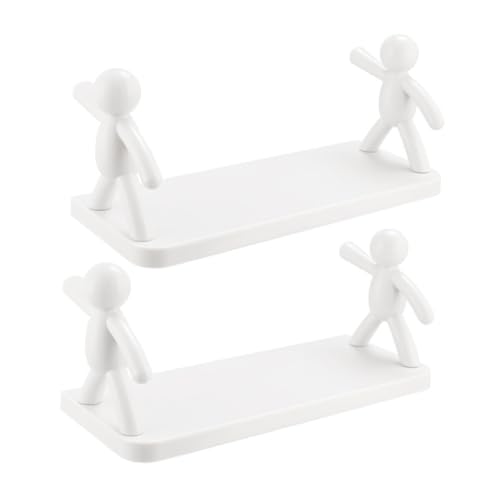 JECOMPRIS 2 Stück Schwebende Wandregale mit Humanoidem Haken Weiß Selbstklebend Platzsparend für Schlafzimmer Bad Küche Dekorative Wandaufbewahrung ohne Bohren JECOMPRIS 2 Stück Schwebende Wandregale mit Humanoidem Haken Weiß Selbstklebend Platzsparend für Schlafzimmer Bad Küche Dekorative Wandaufbewahrung ohne Bohren von JECOMPRIS