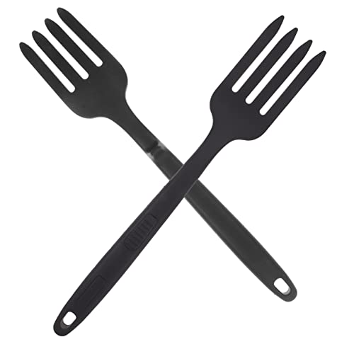 JECOMPRIS 2 Stück Silikon Kochgabeln Große Wiederverwendbare Küchenutensilien für Pasta und Rühren Hitzebeständig und Rutschfest für Komfortables Kochen und Servieren von JECOMPRIS