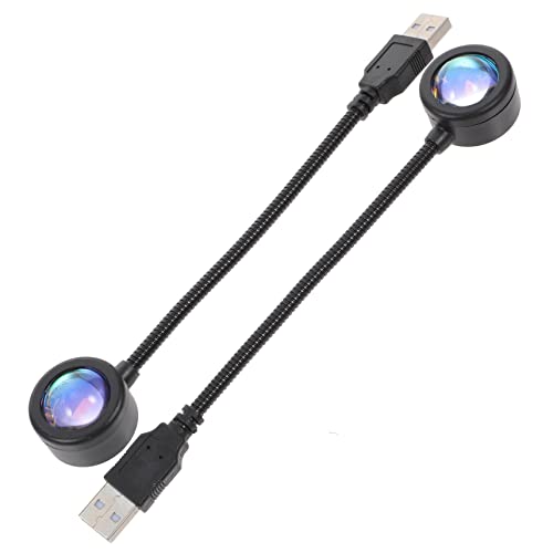 JECOMPRIS 2 Stück Sonnenuntergang Projektionslampe USB Nachtlicht für Schlafzimmer und Party Farbwechselnde Hintergrundbeleuchtung Abs Material Hochwertige LED Beleuchtung von JECOMPRIS