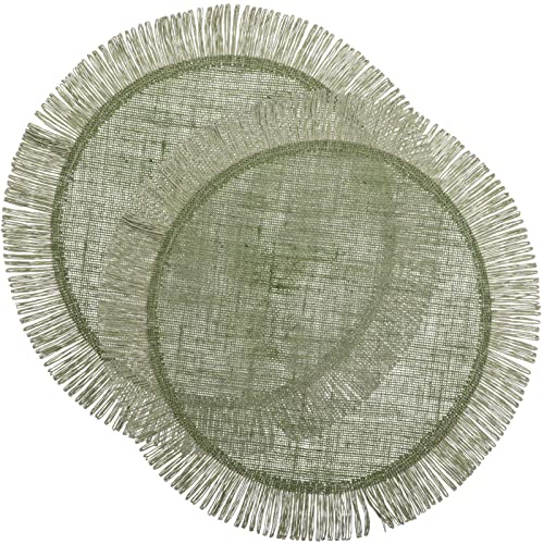 JECOMPRIS 2 Stück Teiliges Geflochtenes Platzset aus Hochwertigem Material Runde Tischmatte für Esszimmer Hitzebeständig Grün für Zuhause und Feste JECOMPRIS 2 Stück Teiliges Geflochtenes Platzset aus Hochwertigem Material Runde Tischmatte für Esszimmer Hitzebeständig Grün für Zuhause und Feste von JECOMPRIS