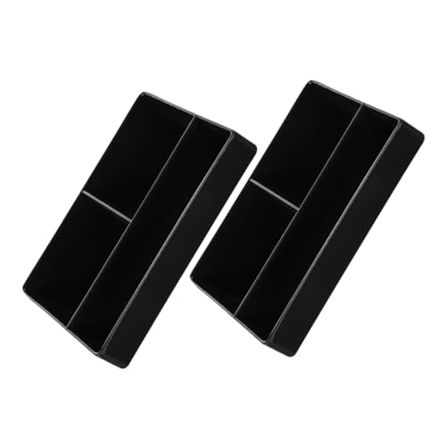 JECOMPRIS 2 Stück Teiliges Kaffee bar Organizer mit Fächern Robuster Tee Zuckerbeutel Aufbewahrungsbox Praktischer Desktop Organizer für Cafés Bars und Restaurants Schwarz von JECOMPRIS