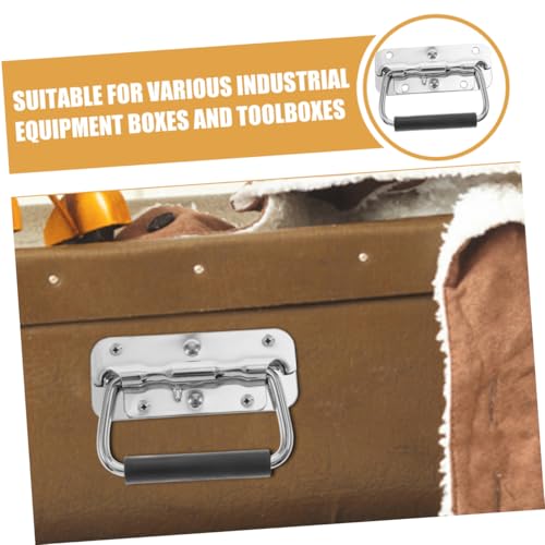 JECOMPRIS 2 Stück Teiliges Metallgriff mit Gummibeschichtung Federbelasteter Klappgriff aus Robustem Eisen Ergonomisch Geformt für Werkzeugkisten Industrieboxen und Holzkisten Belastbar und JECOMPRIS 2 Stück Teiliges Metallgriff mit Gummibeschichtung Federbelasteter Klappgriff aus Robustem Eisen Ergonomisch Geformt für Werkzeugkisten Industrieboxen und Holzkisten Belastbar und von JECOMPRIS