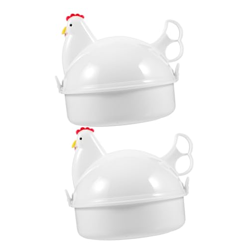 JECOMPRIS 2 Stück Teiliges Mikrowellengeeignetes Eierkochset Wiederverwendbar Niedliches Küken design Schneller und Praktischer Eier dampfgarer für Haushalt für Unterwegs von JECOMPRIS