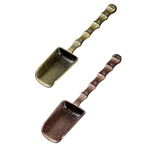 JECOMPRIS 2 Stück Teiliges Teeschaufel set aus Legierter Kupferoptik Chinesische Kung fu teelöffel mit Rutschfestem Griff für Präzises Dosieren Losen Tees und Teezubehör Leicht zu Reinigen von JECOMPRIS