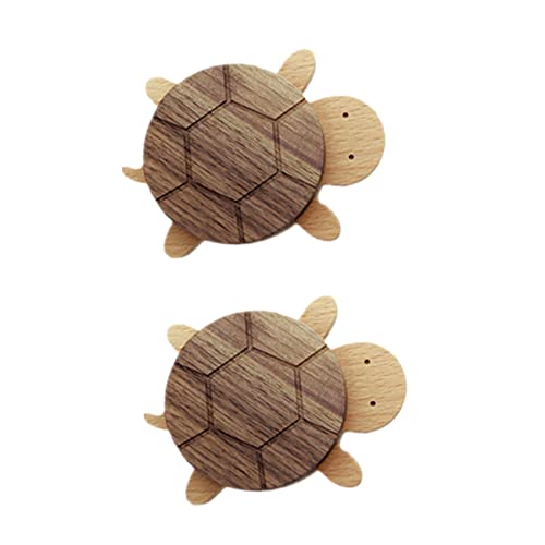 JECOMPRIS 2 Stück Wandhaken Schildkrötenform aus Holz Wandgarderobe für Handtücher Mäntel und Kleidung Multifunktionale Aufhängung ohne Bohren Robuste Tragkraft Kinderzimmer Deko von JECOMPRIS