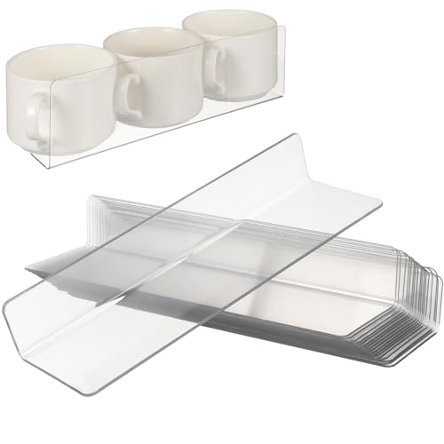 JECOMPRIS 20 Stück Transparente Regalteiler aus Kunststoff Verstellbare Trennwände für Schränke Regale und Supermarkt Praktische Organizer für Küche und Lagerung von JECOMPRIS
