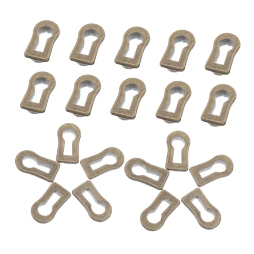 JECOMPRIS 20 Stück Hardware-Möbelzubehör Antike Schlüssellochabdeckung Schlüssellocheinsatz für Möbel Kommode Schlüssellochverzierung dekorative Schlüssellochabdeckungen Zinklegierung Kaffee von JECOMPRIS