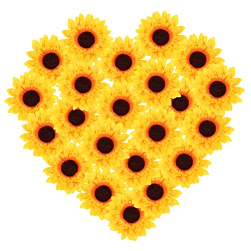 JECOMPRIS 20 Stück Künstliche Sonnenblumen Köpfe Realistische Blumendeko für Hochzeiten Geburtstagsfeiern DIY Bastelprojekte für Tischdekoration und Blumengirlanden JECOMPRIS 20 Stück Künstliche Sonnenblumen Köpfe Realistische Blumendeko für Hochzeiten Geburtstagsfeiern DIY Bastelprojekte für Tischdekoration und Blumengirlanden von JECOMPRIS