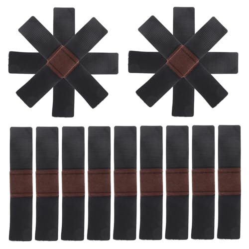 JECOMPRIS 20 Stück Stuhlmatte Möbel Stuhl Bordbodenschützer Stuhl Mit Kufenbeinen Stuhlbeinschutz Stuhlbeinpolster Stuhlbeinschoner Aus Filz Black Nylon von JECOMPRIS