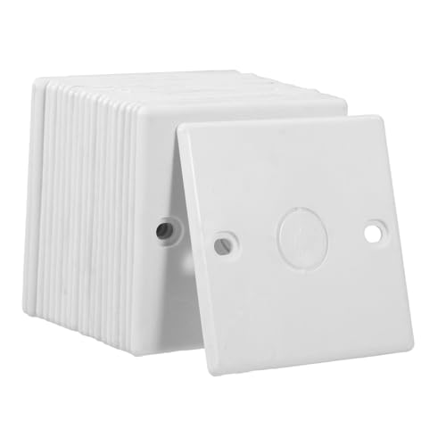 JECOMPRIS 20 Stück Teiliges Unterputzdosen Abdeckplatten mit Robuste Wandplatten für Steckdosen und Schalter Einfache Montage Elektrische Schutzabdeckungen zur im Wohn Gewerbebereich von JECOMPRIS