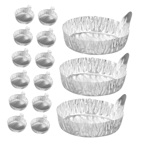 JECOMPRIS 20 Stück Waagschale Tabletts klein Folienschalen mit Deckel Silberschale Wägeschalen Wiegeplatte aus Aluminiumfolie Wiegetablett für das Labor Ablagefächer von JECOMPRIS