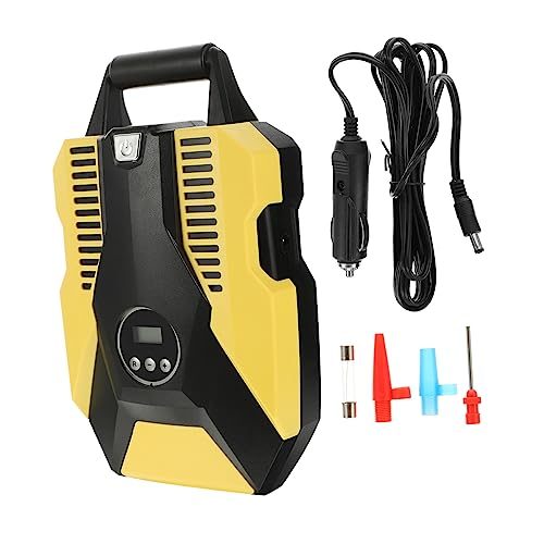 JECOMPRIS 22 Auto intelligente Luftpumpe Reifenfüller mit Manometer Tragbarer Reifenfüller für das Auto Reifeninflator für ein Auto Tragbare Luftkompressoren für Autos Kunststoffschale Gelb von JECOMPRIS