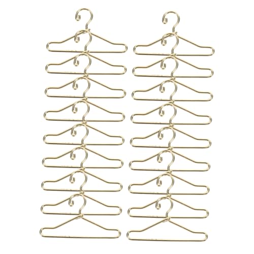 JECOMPRIS 24stücke Mini-kleiderbügel Aus Metall Für Puppenkleidung Goldener Puppenkleiderständer Passend Für Puppenhaus Und Kleiderschrank von JECOMPRIS