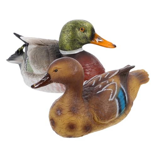 JECOMPRIS 2stücke Schwimmende Teichente Aus Harz Entenfigur Für Gartenpool Künstliches Ornament Für Innen Und Außenbereich Witterungsbeständige Dekoration von JECOMPRIS