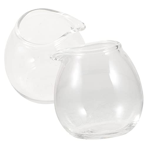 JECOMPRIS 2Stücke Mini Glasmilchkrug Transparentes für Sojasauce für Kaffeebars Restaurants und Zuhause von JECOMPRIS