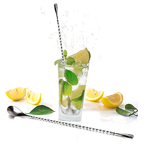 JECOMPRIS 2Stücke Rührlöffel Bar Cocktail Löffel Hitzebeständig zum Mischen von Cocktails Getränken für Zuhause und Bar von JECOMPRIS