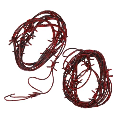 JECOMPRIS 2Stücke Simulierter Stacheldraht Dekoration Für Halloween Party Pro Robuste Western Mittelstücke Gruselige Fake Draht Requisite Für Spukhäuser JECOMPRIS 2Stücke Simulierter Stacheldraht Dekoration Für Halloween Party Pro Robuste Western Mittelstücke Gruselige Fake Draht Requisite Für Spukhäuser von JECOMPRIS
