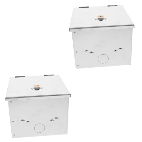 JECOMPRIS 2er-packung Ladebox Aus Edelstahl Abschließbar Abdeckung Schließfach Schlösser Verriegeln Buchse Power Outlet Sperren Schlüssel Außensteckdose Silber Rostfreier Stahl von JECOMPRIS