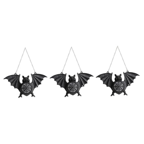 JECOMPRIS 3 Stück Halloween Deko Fledermaus Lampen Bunte LED Hängelichter für Party Wohnzimmer Bar Stimmungslicht für Halloween Festliche Atmosphäre von JECOMPRIS