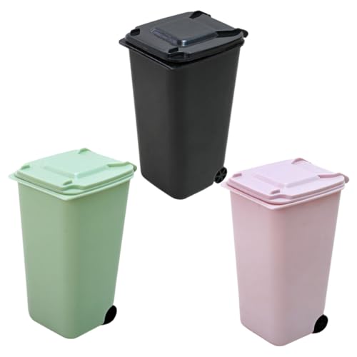 JECOMPRIS 3 Stück Mini Tischmülleimer Kompakter Multifunktionaler Desktop mülleimer aus Robustem Material Platzsparend Praktischer Kleiner Abfallbehälter für Büro Zuhause Schreibtisch in von JECOMPRIS