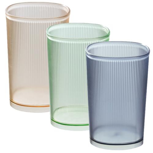 JECOMPRIS 3 Stück Mundspülbecher Wiederverwendbare Tragbare Zahnbürstenhalter für Hause Transparent mit Streifen für Mundspülung und Getränke für Sauberes Zuhause JECOMPRIS 3 Stück Mundspülbecher Wiederverwendbare Tragbare Zahnbürstenhalter für Hause Transparent mit Streifen für Mundspülung und Getränke für Sauberes Zuhause von JECOMPRIS