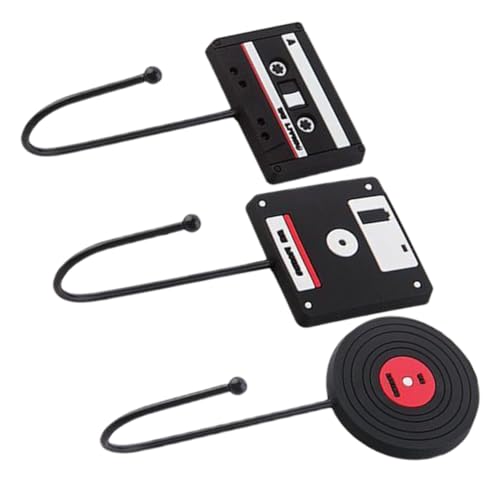 JECOMPRIS 3 Stück Retro Wandhaken Selbstklebend Schwarz Kreative Haushaltshaken für Schlüssel Handtücher Taschen Vintage Design für Wohn Bad und Arbeitszimmer von JECOMPRIS