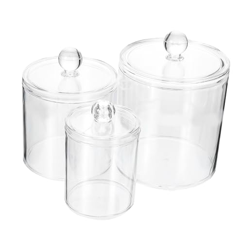 JECOMPRIS 3 Stück Teiliges Transparentes Aufbewahrungsset für Badezimmer aus Hochwertigem Material mit Deckel Kosmetischer Organizer für Wattestäbchen und Wattepads Praktische JECOMPRIS 3 Stück Teiliges Transparentes Aufbewahrungsset für Badezimmer aus Hochwertigem Material mit Deckel Kosmetischer Organizer für Wattestäbchen und Wattepads Praktische von JECOMPRIS