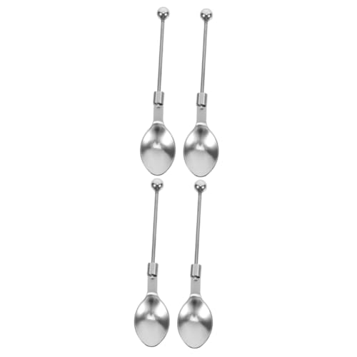 JECOMPRIS 4 Stck. Perlen Teelöffel Kochen Party für Aufsehen Wurstlöffel Lärm Teelöffel mit Griff Kaffee rühren Löffel Kaffeelöffel Haushaltsgeschirr 201 Edelstahl Silver von JECOMPRIS