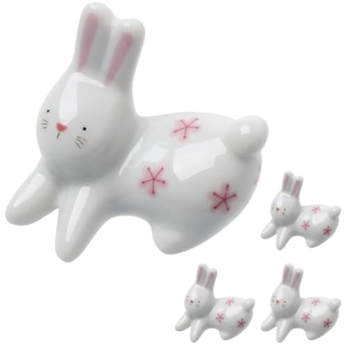 JECOMPRIS 4 Stück Hase Form Essstäbchenhalter aus Keramik Praktische und Dekorative Ablage für Essstäbchen und Löffel für Esstisch Leicht zu Reinigen JECOMPRIS 4 Stück Hase Form Essstäbchenhalter aus Keramik Praktische und Dekorative Ablage für Essstäbchen und Löffel für Esstisch Leicht zu Reinigen von JECOMPRIS