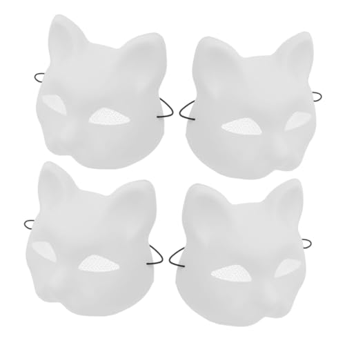JECOMPRIS 4 Stück Leere Katzenmaske Handbemalbare Cosplay Masken mit Netz für Kreative DIY Projekte für Karneval Maskerade und Partys JECOMPRIS 4 Stück Leere Katzenmaske Handbemalbare Cosplay Masken mit Netz für Kreative DIY Projekte für Karneval Maskerade und Partys von JECOMPRIS