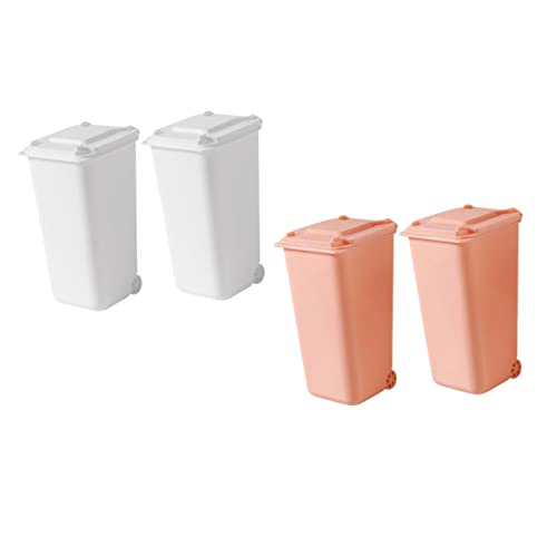 JECOMPRIS 4 Stück Mini Tischmülleimer Multifunktionaler Abfalleimer mit Deckel für Büro und Zuhause als Stifthalter Weiße und Rosafarbene Designs Farbe JECOMPRIS 4 Stück Mini Tischmülleimer Multifunktionaler Abfalleimer mit Deckel für Büro und Zuhause als Stifthalter Weiße und Rosafarbene Designs Farbe von JECOMPRIS