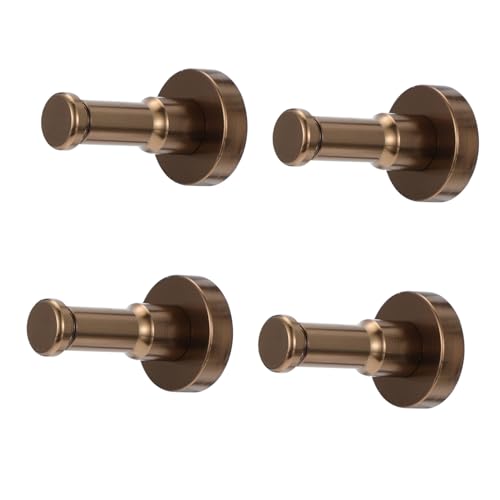 JECOMPRIS 4 Stück Teiliges Aluminium Wandhaken Rostfrei Wasserfest Rundes Design Platzsparend für Badezimmer Garderobe Vielseitig als Kleider Handtuchhaken Geeignet von JECOMPRIS