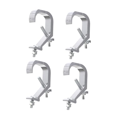 JECOMPRIS 4 Stück Teiliges Aluminiumlegierung Bühnenlichtklemme C Klammer mit Rutsch Zähnen Stabile Traverse Halterung für Moving Head Light Par Light und Beam Stage Tragkraft von JECOMPRIS