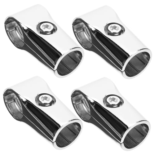 JECOMPRIS 4 Stück Teiliges Edelstahl Rod Connector Rostfrei Verschleißfest Einfache Montage Wege Kleiderstangenverbinder für Kleiderschrank für Regale Ausstellungsständer Rundrohr von JECOMPRIS