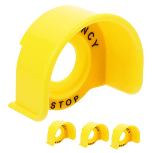 JECOMPRIS 4 Stück Wache wechseln Start-Stopp-Knopfabdeckung Not-Aus-Schutzabdeckung runde Schalterabdeckung Abdeckung der Bedientasten Druckschalterschutz Plastik Yellow von JECOMPRIS