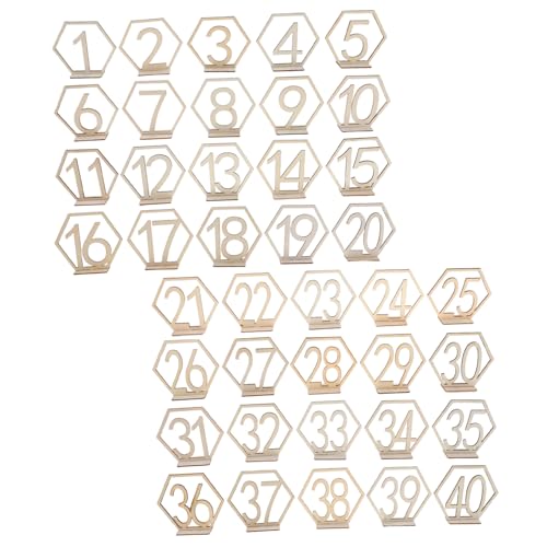 JECOMPRIS 40 Stück Teiliges Holz Tischnummern Doppelseitig Sechseckig mit Ausgeschnittenen Zahlen Robuste Sitzplatznummern für Hochzeit Restaurant und Event Dekoration JECOMPRIS 40 Stück Teiliges Holz Tischnummern Doppelseitig Sechseckig mit Ausgeschnittenen Zahlen Robuste Sitzplatznummern für Hochzeit Restaurant und Event Dekoration von JECOMPRIS
