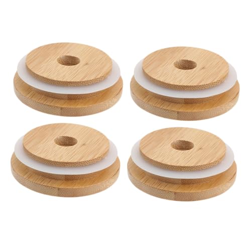 JECOMPRIS 4stücke Bambusglasdeckel Abdeckung Für Glasflaschen Bambusdeckel Glasversiegelung Bambusglasdeckel Für Trinkflasche Und Smoothie-becher Leicht Zu Reinigen JECOMPRIS 4stücke Bambusglasdeckel Abdeckung Für Glasflaschen Bambusdeckel Glasversiegelung Bambusglasdeckel Für Trinkflasche Und Smoothie-becher Leicht Zu Reinigen von JECOMPRIS