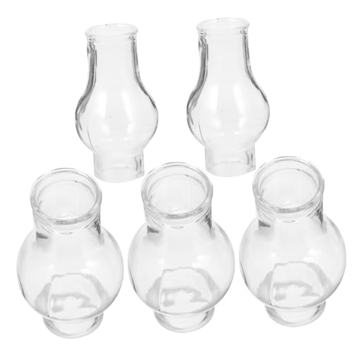 JECOMPRIS 5 Stück Öllampe Glaszylinder Ersatzglas für Petroleumlampe Hochwertige Lampenschirme für Vintage Öllampen Wandlampen und Campingbeleuchtung von JECOMPRIS